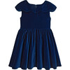 Velvet Holiday Dress, Midnight Blue - Dresses - 2