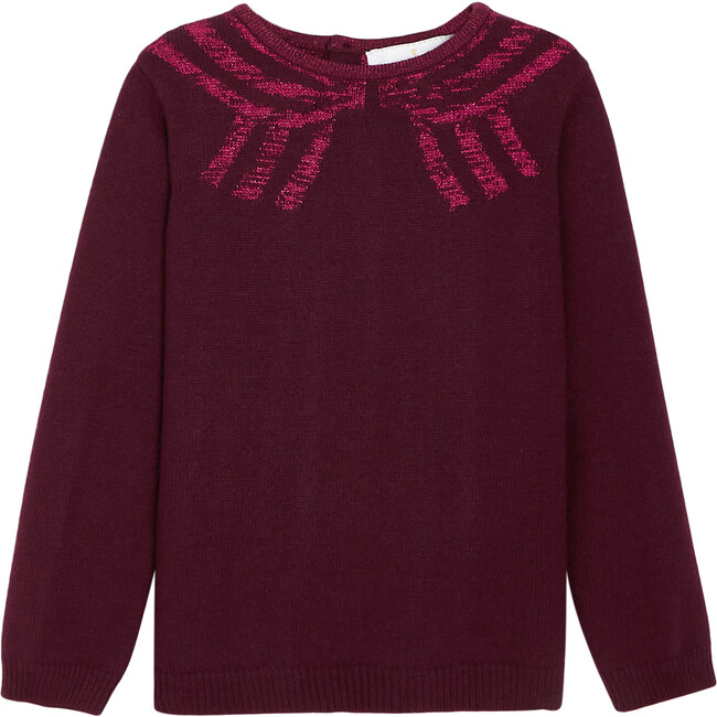 Illusion Effect Sweater, Plum - Sweaters - 1