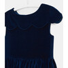 Velvet Holiday Dress, Midnight Blue - Dresses - 3