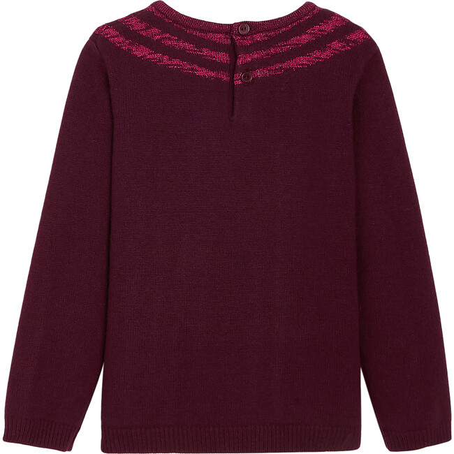 Illusion Effect Sweater, Plum - Sweaters - 2