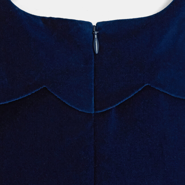 Velvet Holiday Dress, Midnight Blue - Dresses - 4