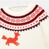 Toddler Jacquard Sweater, White & Red - Sweaters - 3