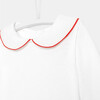 Baby Peter Pan Collar Bodysuit, White & Red - Onesies - 3
