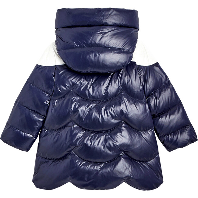 Color Block Puffer Jacket, Navy & White - Jackets - 7