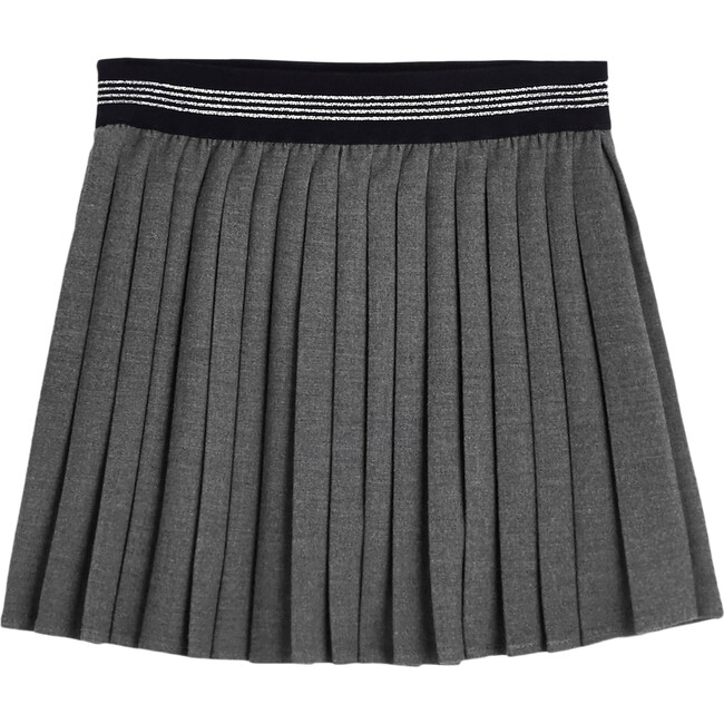 Pleated Flannel Skirt, Dark Grey - Skirts - 1