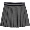 Pleated Flannel Skirt, Dark Grey - Skirts - 1 - thumbnail