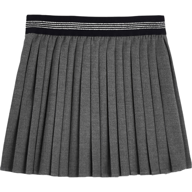 Pleated Flannel Skirt, Dark Grey - Skirts - 2