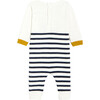 Baby Striped Onesie, Soft White & Navy - Onesies - 2