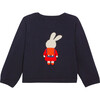 Toddler Intarsia Rabbit Sweater, Navy Blue - Sweaters - 2
