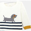 Baby Striped Onesie, Soft White & Navy - Onesies - 3