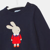Toddler Intarsia Rabbit Sweater, Navy Blue - Sweaters - 3