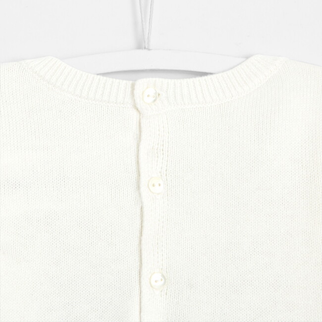 Baby Striped Onesie, Soft White & Navy - Onesies - 4