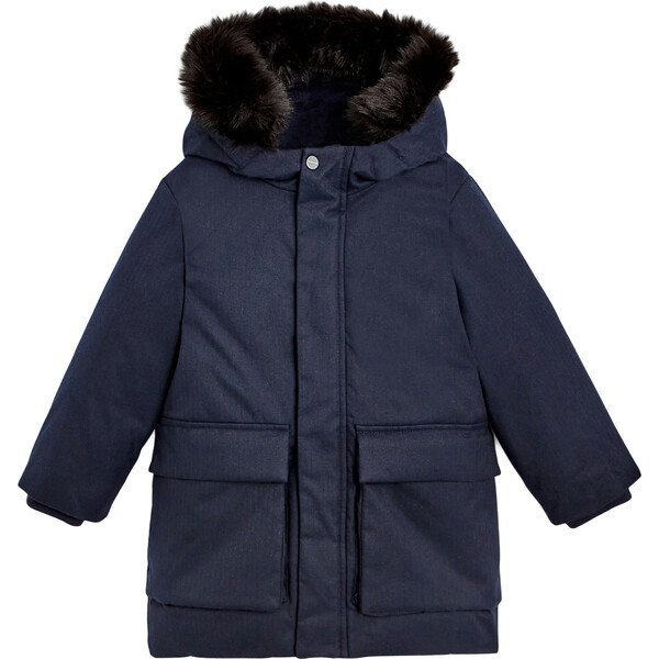 Full Length Puffer Jacket, Navy Blue - Jacadi Boy Clothing | Maisonette