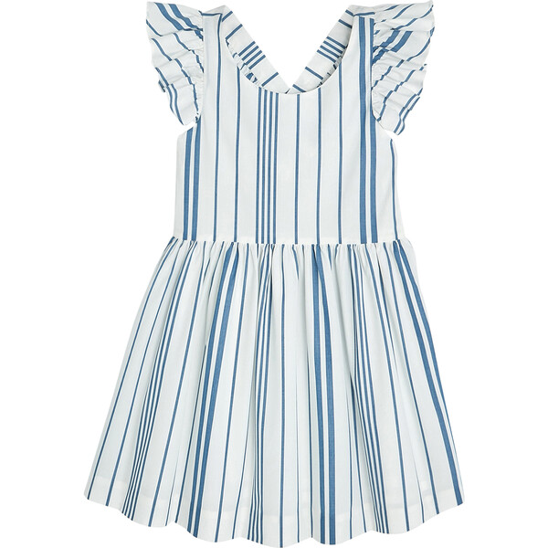 Bayadere Striped Dress, White & Blue - Jacadi Dresses | Maisonette