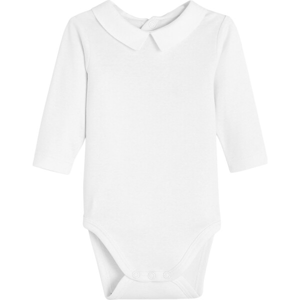 Baby Shirt Collar Bodysuit, White Jacadi Boy Clothing