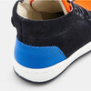 Baby Split Leather Sneakers, Navy Blue & Orange - Sneakers - 3