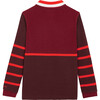 Color Block Polo Shirt, Burgundy - Shirts - 2