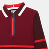 Color Block Polo Shirt, Burgundy - Shirts - 3