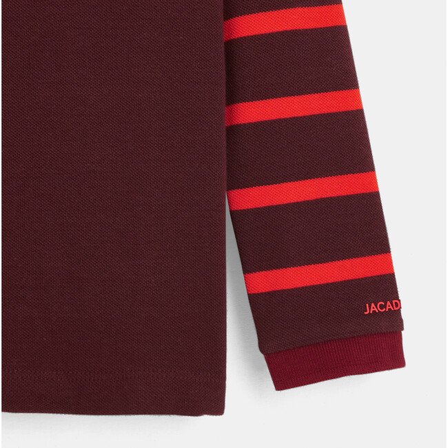 Color Block Polo Shirt, Burgundy - Shirts - 4