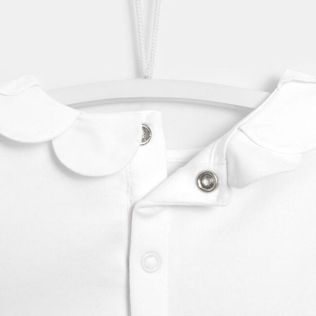 Baby Petal Collar Bodysuit, White Jacadi Girl Clothing