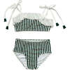 Lola Ruffle Bikini, Forest Stripe - Two Pieces - 1 - thumbnail