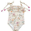 Lola Shoulder Tie One Piece, Vintage Rose Beige - One Pieces - 1 - thumbnail