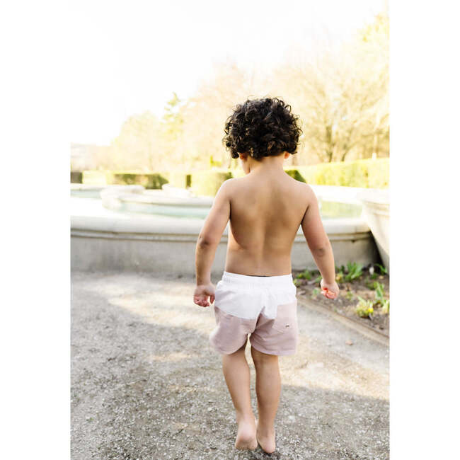 Jude Boardshorts, Ecru Taupe Colorblock - Swim Trunks - 4