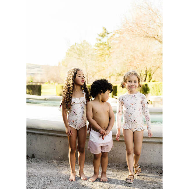 Lola Shoulder Tie One Piece, Vintage Rose Beige - One Pieces - 4