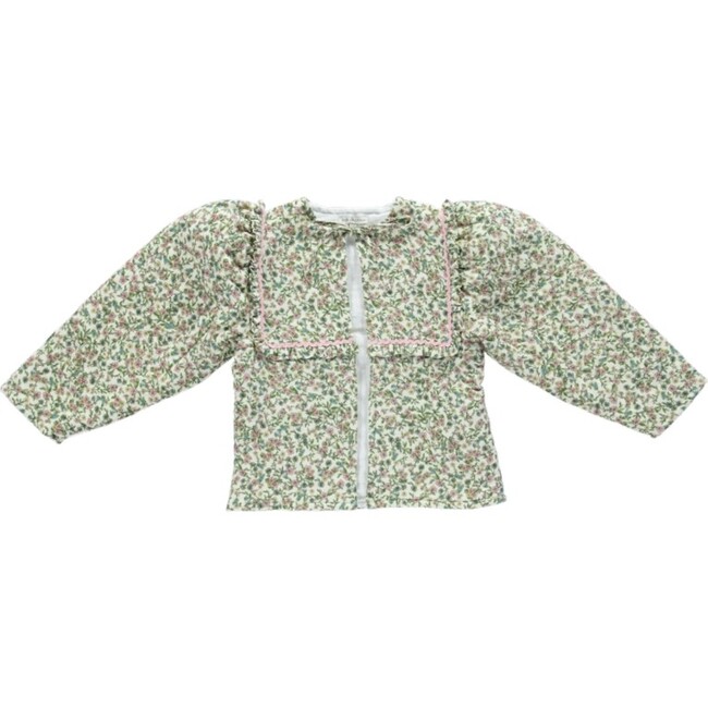 Laura Quilted Jacket, Green Garden - Jackets - 1