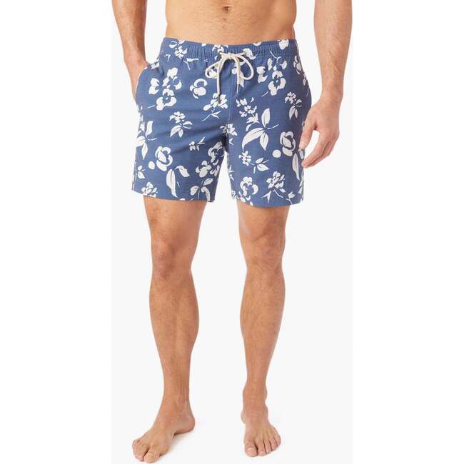 Men's Bayberry Swim Trunk, Navy Floral - Swim Trunks - 3