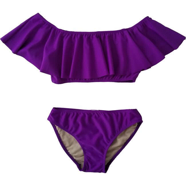 Two Piece Two Piece Ruffle Swimsuit, Purple