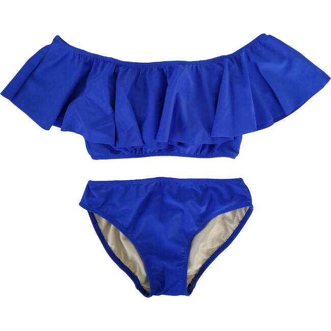 Two Piece Two Piece Ruffle Swimsuit, Royal Blue
