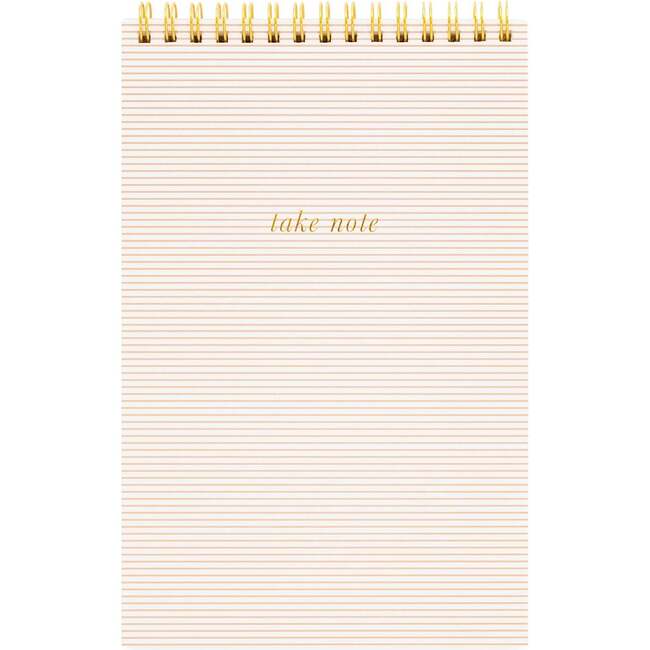 Top Spiral Notebook, Rose Linen Stripe