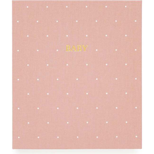 Baby Book, Rose Linen Swiss Dot