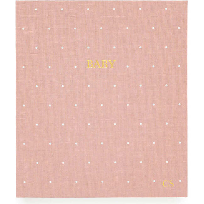 Baby Book, Rose Linen Swiss Dot