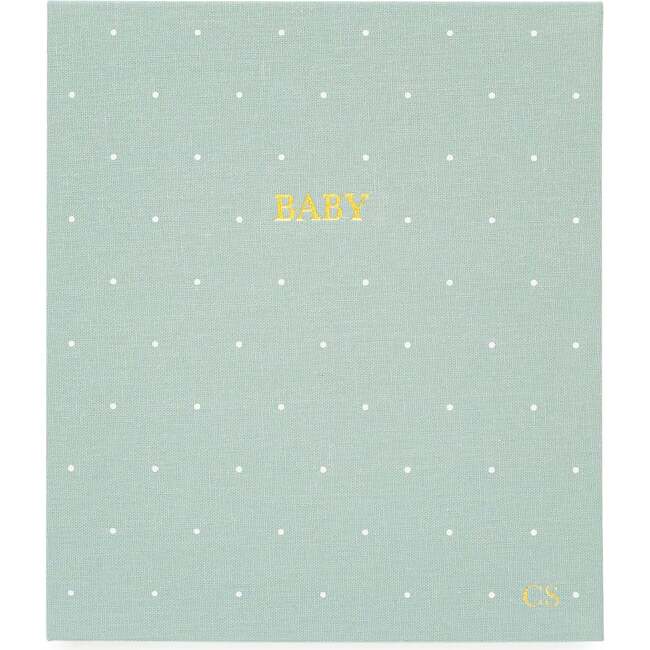 Baby Book, Mist Green Swiss Dot