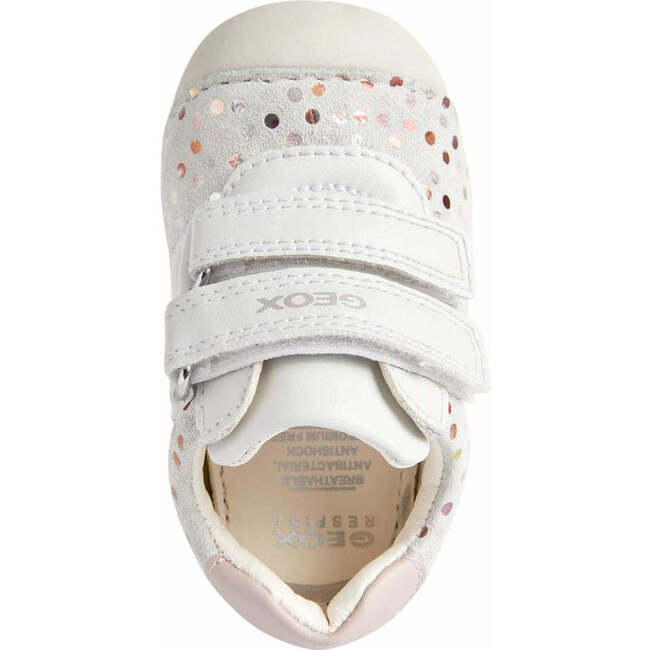 Polka Dot Velcro Sneakers, White