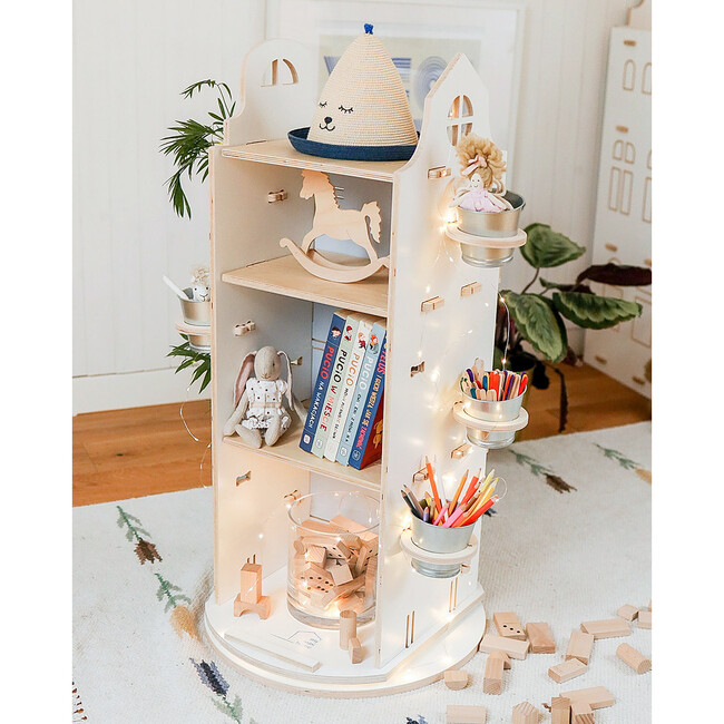 My Mini 360-Degree Cottage Bookshelf, White - Bookcases - 4