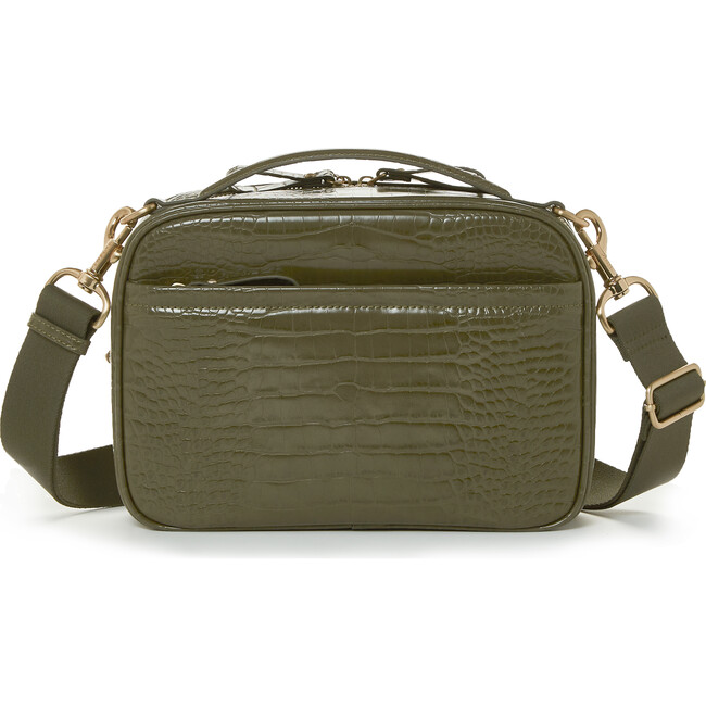 Luxe Diaper Clutch, Vegan Olive Croc - Diaper Bags - 3