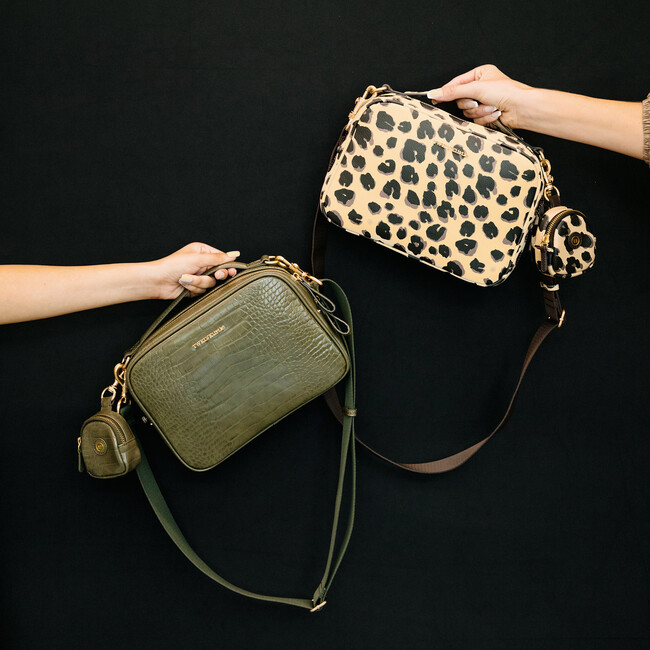 Luxe Diaper Clutch, Vegan Olive Croc - Diaper Bags - 7