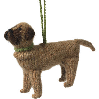 Hand Knit Alpaca Wool Mastiff Dog Ornament
