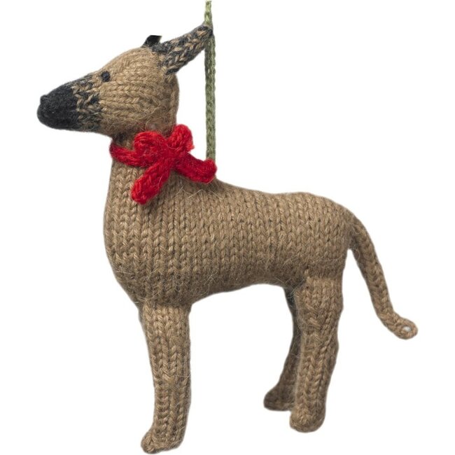Hand Knit Alpaca Wool Great Dane Dog Ornament