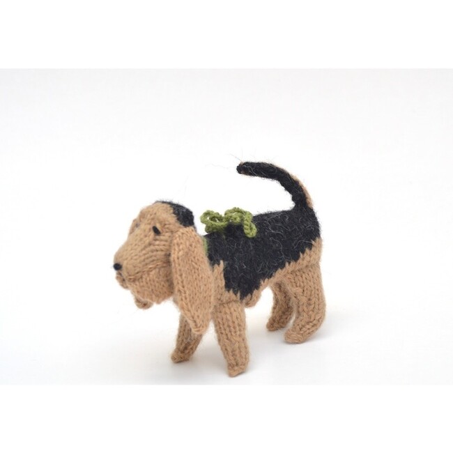 Hand Knit Alpaca Wool Bloodhound Dog Ornament