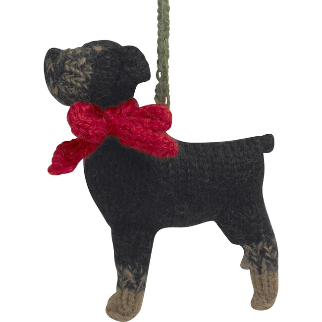 Hand Knit Alpaca Wool Rottweiler Dog Ornament