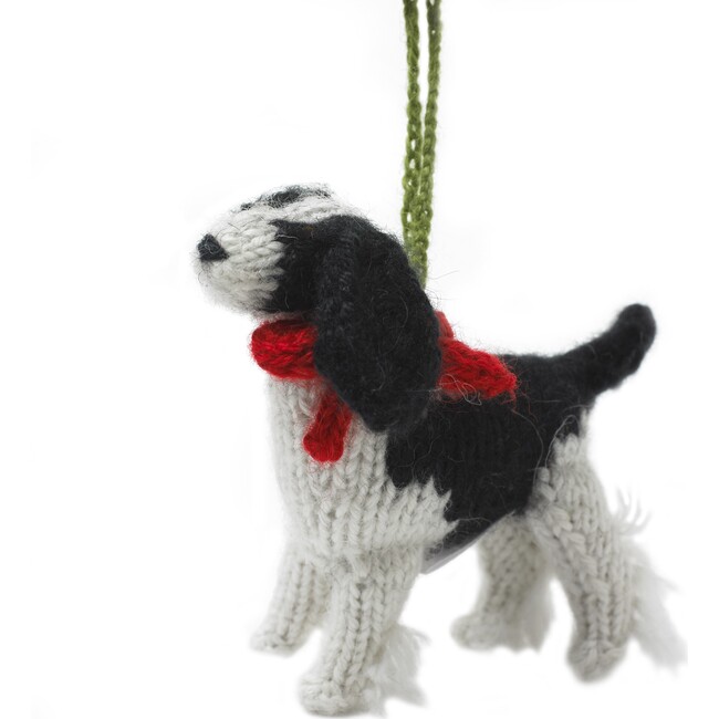 Hand Knit Alpaca Wool Spaniel Dog Ornament