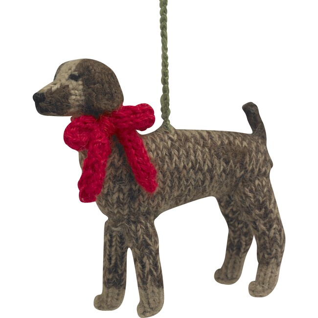 Hand Knit Alpaca Wool German Short Haired Pointer Dog Ornament