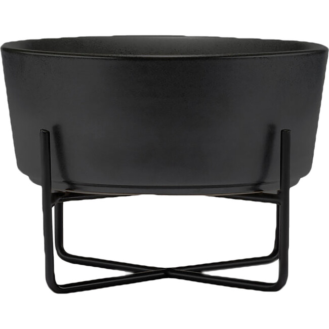 Simple Solid Bowl & Stand, Matte Black