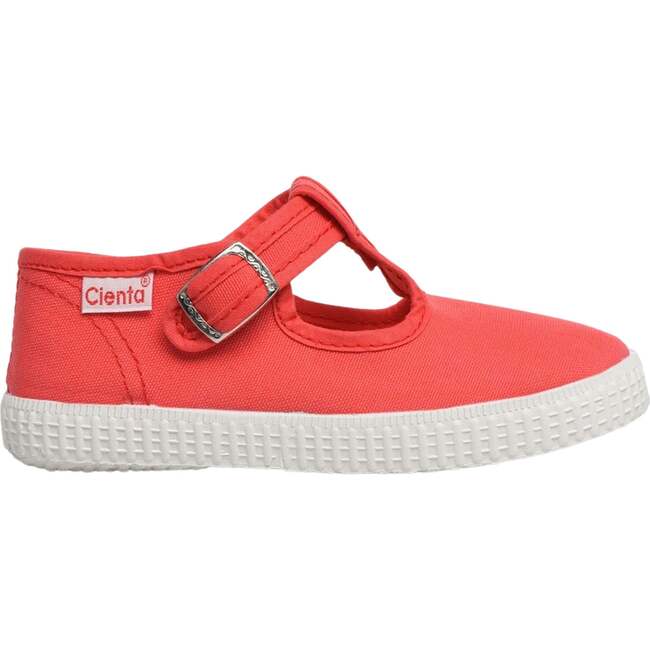 Buckle T-Strap Sneakers Canvas, Fushia