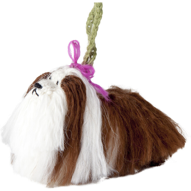 Hand Knit Alpaca Wool Shih Tzu Dog Ornament