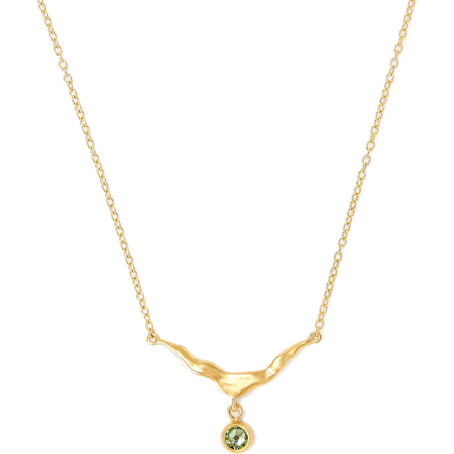 August Peridot Crystal Birthstone Necklace